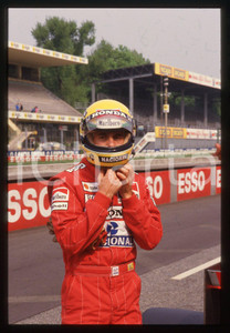 Fotografia d epoca originale 35mm vintage slide 1988 IMOLA Ayrton SENNA ritratto del pilota 4 1