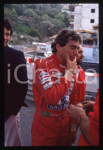 Fotografia d epoca originale 35mm vintage slide 1991 MONTECARLO  Ayrton SENNA ritratto del pilota 1