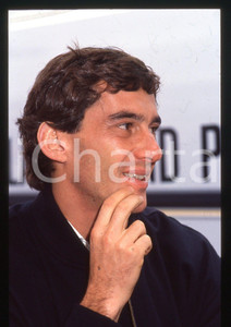 Fotografia d epoca originale 35mm vintage slide 1991 Ayrton SENNA ritratto del pilota 5 1