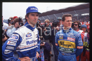 Fotografia d epoca originale 35mm vintage slide 1995 IMOLA FORMULA 1  Damon HILL e Michael SCHUMACHER 2 1