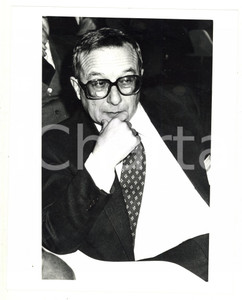 Fotografia d epoca originale 1990 ca POLITICA PCI Ritratto di Elio QUERCIOLI a un convegno  Foto 18x24 cm 1