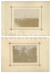 1898 TRIVOLZIO (PV) Veduta generale - Famiglia in giardino *Lotto 2 foto VINTAGE