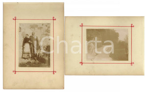 1898 TRIVOLZIO (PV) Una coppia in giardino - Fanciulla al sole *Lotto 2 foto