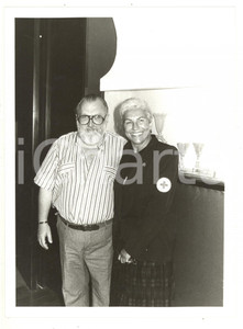 Fotografia d epoca originale 1984 VENEZIA Mostra del Cinema  Ritratto di Sergio LEONE e Maria Pia FANFANI 1