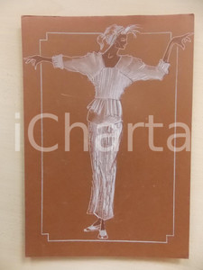 1980 ca MODA DONNA ESTATE Completo da sera con pantalone fantasia - Bozzetto