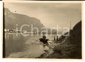 1927 PESCARENICO Veduta dell'Adda con escursionisti in barca *Foto 12x9 cm