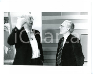 1990 ca RAI TRE Angelo GUGLIELMI con Dario FO - Fotografia VINTAGE 25x20 cm