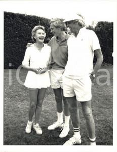 1988 COSTUME Dina MERRILL Alan ALDA e George PLIMPTON dopo torneo di tennis FOTO