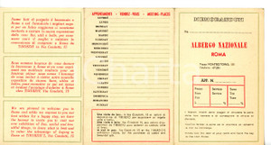 1950 ca ROMA - ALBERGO NAZIONALE Cartina della città *Pieghevole (1) Pieghevole turistico d'epoca.DIMENSIONI: 22x12 cm CONDIZIONI: G (ma lievi segni d'uso)    originale e autentica 1