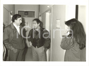 Fotografia d epoca originale 1985 ca FESTIVAL DI SANREMO Backstage Pippo BAUDO Adriano CELENTANO Claudia MORI 1