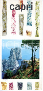 1970 ca CAPRI Mappa dell'isola con itinerari turistici *Pieghevole ILLUSTRATO
