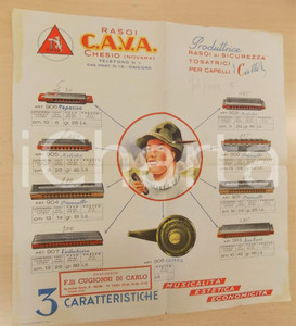 1950 ca CHESIO (VCO) Rasoi C.A.V.A. - Manifesto pubblicitario ILLUSTRATO 32x33