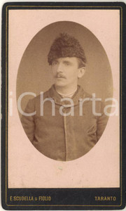 1880 ca TARANTO Ritratto di Agostino BIELLA con berretto in lana - Foto SCUDELLA