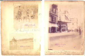 1900 ca MILANO Chiesa SAN GIORGIO AL PALAZZO - Ufficiali e cavalli - 2 foto