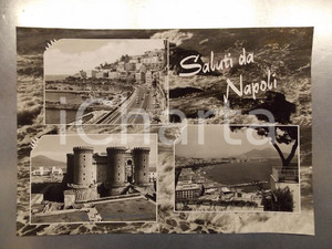 1960 ca NAPOLI Vedutine con Maschio Angioino - Bozzetto per cartolina 35x25 cm