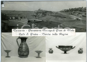 1960 ca TUSCANIA (VT) Necropoli PIAN DI MOLA *Bozzetto per cartolina 28x21 cm