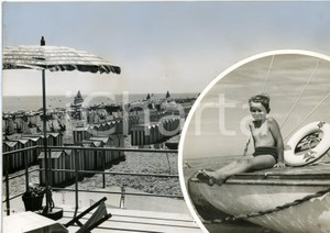 1960 ca CESENATICO (FC) Spiaggia con le cabine *Bozzetto per cartolina 30x21 cm