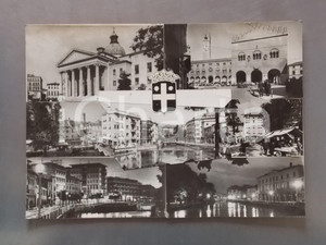 1960 ca TREVISO Ponte dell'Università *Bozzetto preparatorio per cartolina 45x31