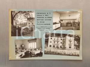 1960 ca MARCHENO - CESOVO (BS) Pensione G. BERTUSSI *Bozzetto cartolina 40x28 cm