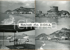 1960 ca BOSA (OR) Vedutine con la torre - Bozzetto per cartolina 30x21 cm