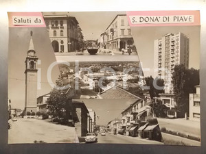 1960 ca SAN DONÀ DI PIAVE (VE) Panorama con cinema PROGRESSO *Bozzetto 45x30 cm