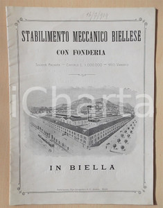 1919 BIELLA Stabilimento Meccanico Biellese - Catalogo macchine tessili