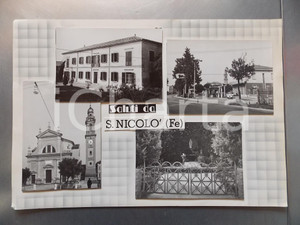 1960 ca SAN NICOLÒ (FE) Vedute con chiesa parrocchiale *Bozzetto cartolina 35x27