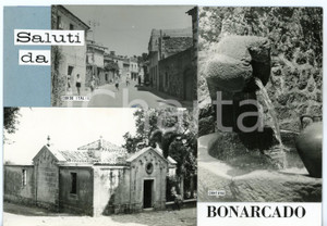 1960 ca BONARCADO (OR) Vedutine corso ITALIA - Cantaru ^Bozzetto cartolina 23x16