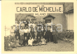 Fotografia d epoca originale 1940 ca MILANO Soc. An. Carlo DE MICHELI  Gruppo di operaie tessili  Foto 1