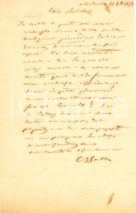 1873 MILANO Lettera Carlo Francesco GABBA per riedizione di un'opera - AUTOGRAFO