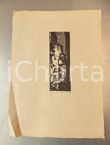 1930 ca Guido POLO Vecchia Trento - V - Stampa xilografia firmata n° 6 25x35 cm