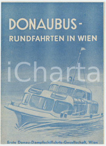 1963 WIEN - DONAUBUS - Rundfahrten  *Volantino pubblicitario battello 10x15 cm