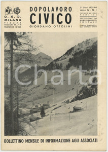 Giornale, rivista storica 1938 OND MILANO Dopolavoro Civico Giordano Ottolini Gita al TONALE Bollettino 1