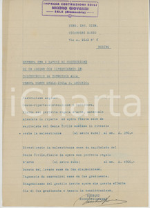 1949 SALE (AL) Impresa NICCHIO Giovanni - Offerta argine Tenuta MONTE MERLO