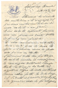 Autografo originale 1929 SESTO SAN GIOVANNI Lettera su carta intestata  Il PodestÃ 1