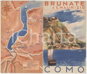 1935 ca TURISMO - LAGO DI COMO - BRUNATE E S. MAURIZIO - Pieghevole