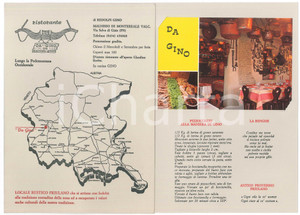 Oggetto da collezione cartaceo 1980 ca MALNISIO DI MONTEREALE  VALCELLINA PN Ristorante DA GINO MenÃ¹ 1