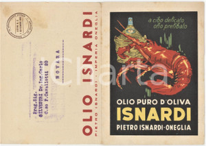1953 IMPERIA ONEGLIA Pietro ISNARDI Olio d'oliva *Pieghevole con listino prezzi