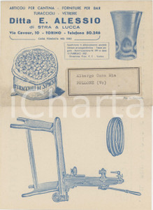 1957 TORINO Ditta E. ALESSIO Articoli per cantina - Pieghevole pubblicitario