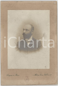 Fotografia d epoca originale 1905 ca MILANO Ritratto maschile di profilo  Busto Foto GUIGONI & BOSSI 1