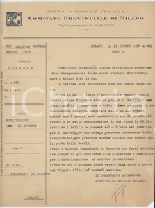 1931 ONB MILANO Legione Balilla ENRICO TOTI - Adunata per visita del Re