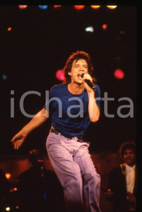 Fotografia d'epoca originale 35mm vintage slide* 1990ca MUSICA Mick JAGGER dei ROLLING STONES in concerto 1