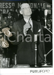 1954 NAPOLI Congresso DC - Discorso di Alcide DE GASPERI - Fotografia 13x18 cm
