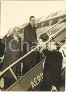 Fotografia d epoca originale 1958 AÃ‰ROPORT DE PARISORLY Ambassadeur Abba EBAN et Jules MOCH au dÃ©part Photo 1