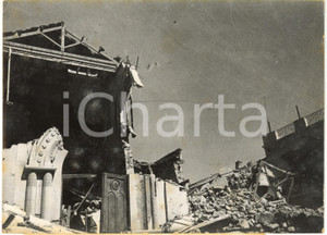 1954 ALGERIE - SÉISME D'ORLEANSVILLE - Gravats de l'église détruite *Photo 18x13
