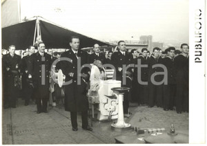 1957 NAPOLI - MARINA MILITARE Ammiraglio Ernesto GIURIATI su nave SAN GIORGIO