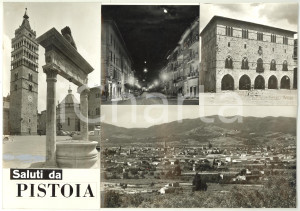 1965 ca PISTOIA Piazza Duomo - Via XX Settembre *Bozzetto per cartolina 30x21 cm Bozzetto preparatorio per cartolina postale.Collage su cartone.Nelle fotografie si riconosce anche Piazza della Sala. CONDIZIONI: G FORMATO: 30x21 cm  originale e autentica 1