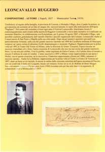 1890 ca Ruggero LEONCAVALLO Compositore - AUTOGRAFO su carta (frammento)