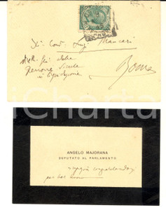 1900 ca ROMA Angelo MAJORANA politico - Biglietto da visita AUTOGRAFO