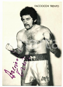 1975 ca PUGILATO Ritratto di Trento FACCIOCCHI - Cartolina con AUTOGRAFO